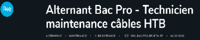 Alternant Bac Pro  – Technicien maintenance câbles HTB